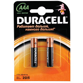 Батарейки DURACELL Basic, AAA LR3, Alkaline, 2 шт., в блистере, 1,5 В